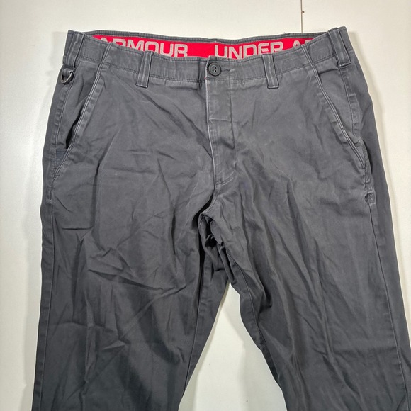 Under Armour Other - Under Armour Chino Pants 38x28 Gray Straight Stretch Metal Hook (Tag 40x30)